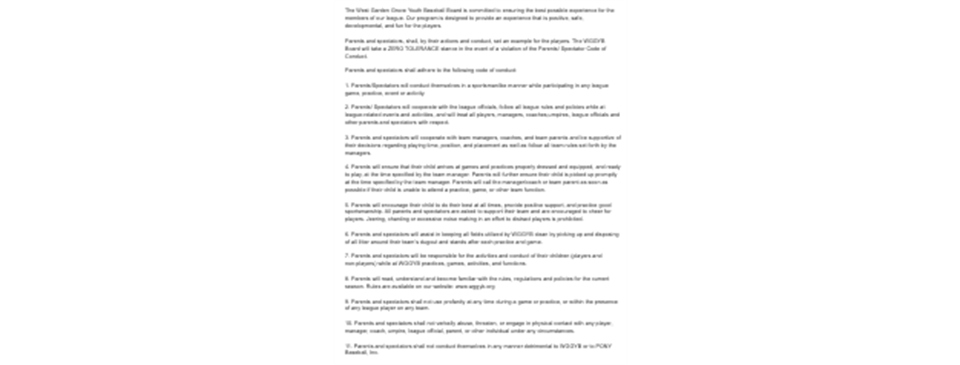 Spectator Code of Conduct