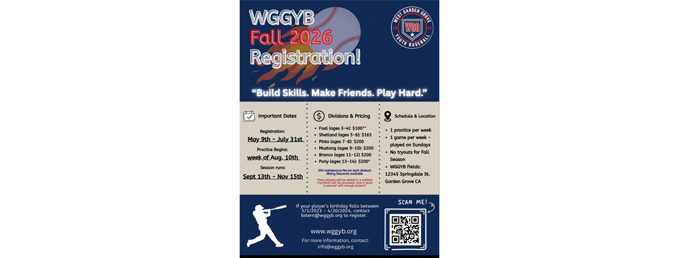 Fall Registration 2026