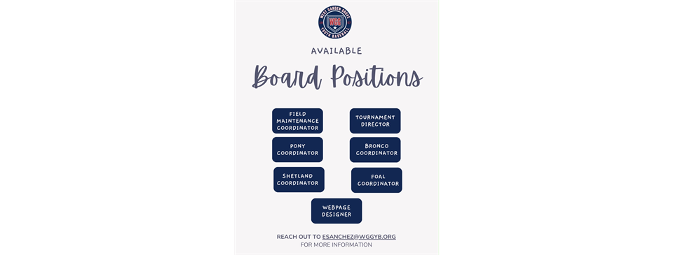 Board Openings!